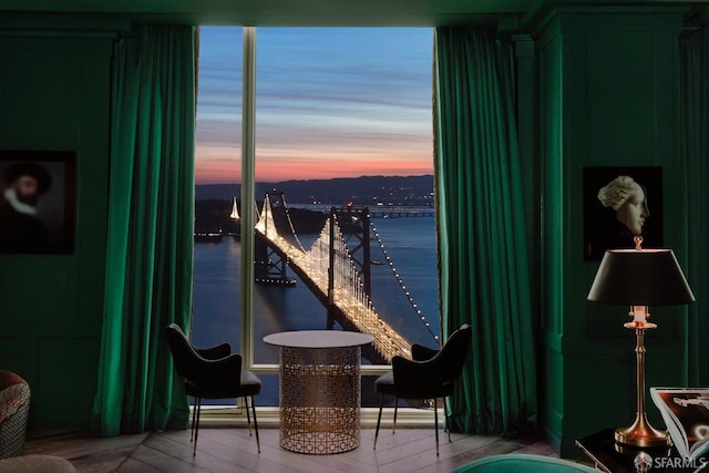 401 Harrison St Unit 45C, San Francisco, CA 94105 - sitting room with a water view and wood finished floors