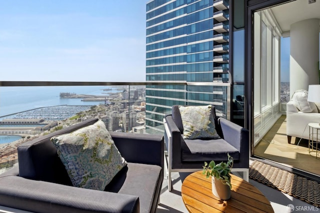 401 Harrison St Unit 45C, San Francisco, CA 94105 - balcony featuring a water view and a jacuzzi