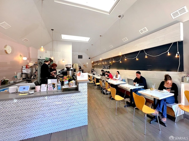 reception area featuring a skylight and visible vents