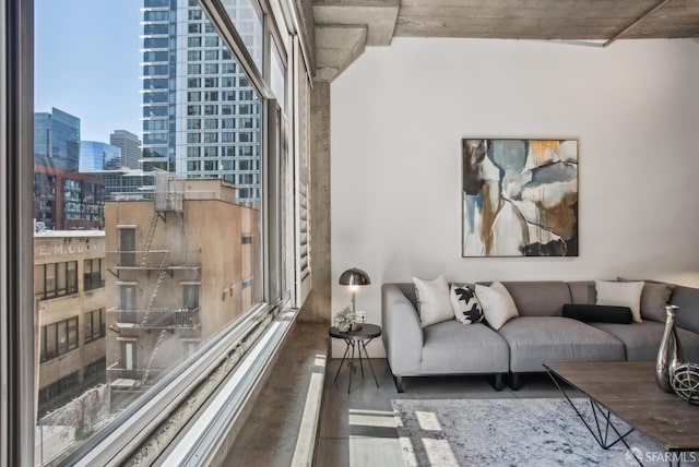 300 Beale St Unit 504, San Francisco, CA 94105 - living room featuring a city view and wood finished floors