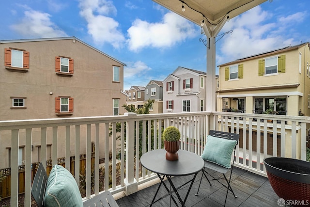 balcony with a residential view