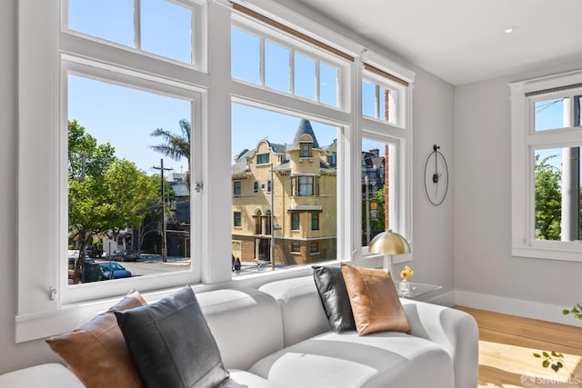 2195 Green St Unit 2, San Francisco, CA 94123 - interior space with baseboards, a wealth of natural light, and wood finished floors