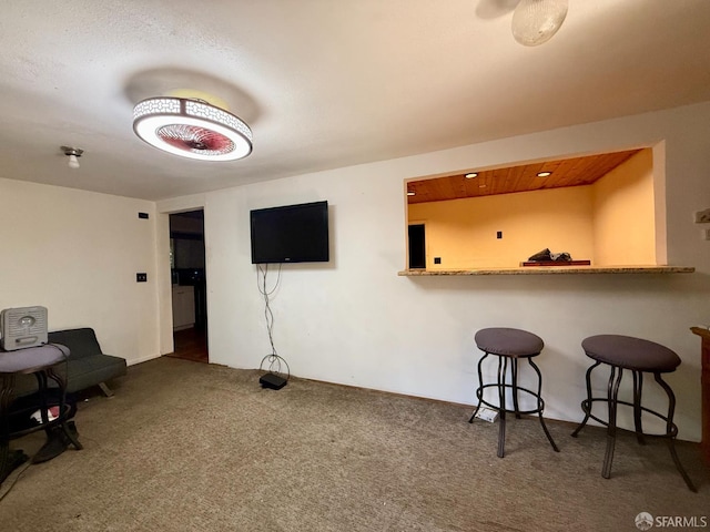 490 Huckleberry Ln, Boulder Creek, CA 95006 - kitchen featuring a kitchen breakfast bar and carpet