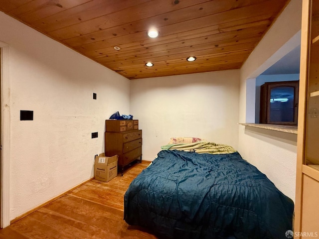 490 Huckleberry Ln, Boulder Creek, CA 95006 - bedroom with recessed lighting, wooden ceiling, and wood finished floors
