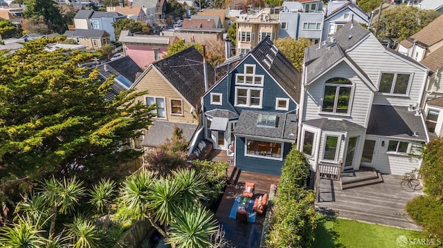 bird's eye view with a residential view