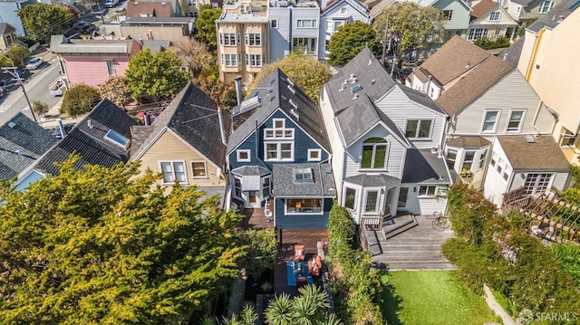 aerial view featuring a residential view