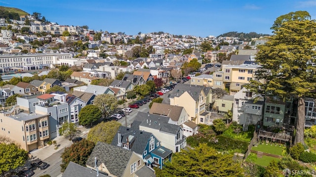 bird's eye view with a residential view