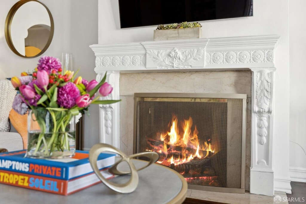 details with a high end fireplace