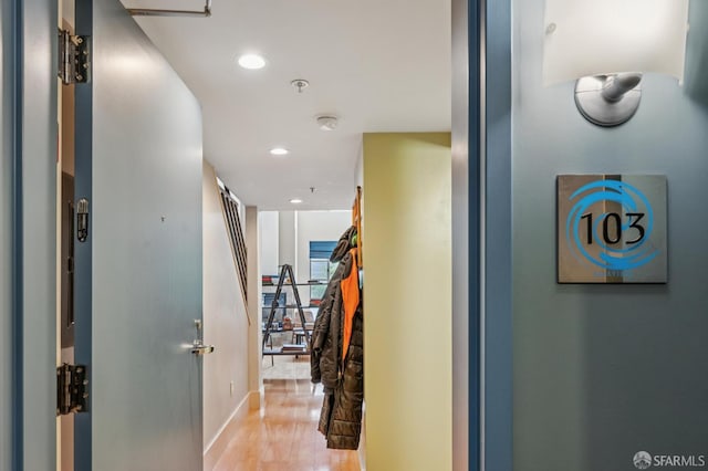 700 Illinois St Unit 3, San Francisco, CA 94107 - hallway with light wood finished floors and recessed lighting