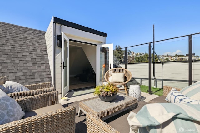 view of patio featuring an outdoor hangout area