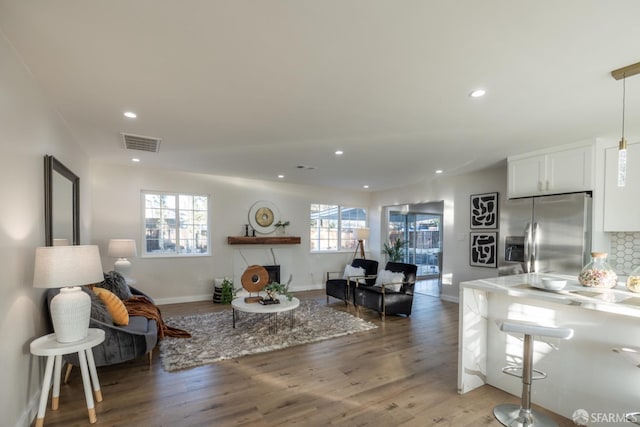 living room featuring hardwood / wood-style floors