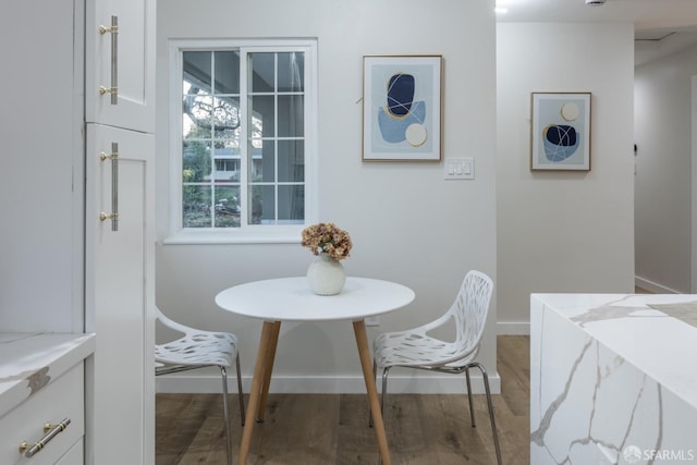 dining room featuring hardwood / wood-style flooring