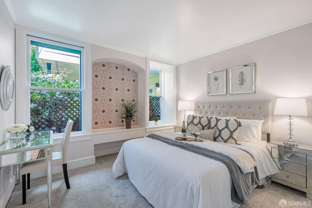 30 Eagle St, San Francisco, CA 94114 - carpeted bedroom with baseboards and ornamental molding
