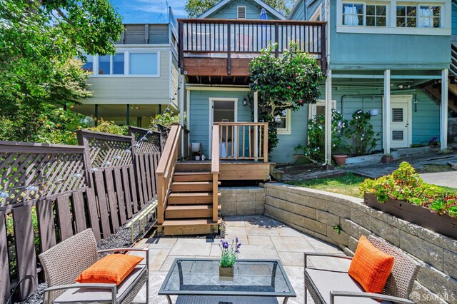 30 Eagle St, San Francisco, CA 94114 - rear view of property with a patio and a wooden deck