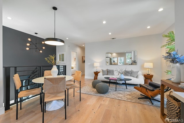 823 Hampshire St, San Francisco, CA 94110 - dining room featuring light wood finished floors, recessed lighting, and baseboards