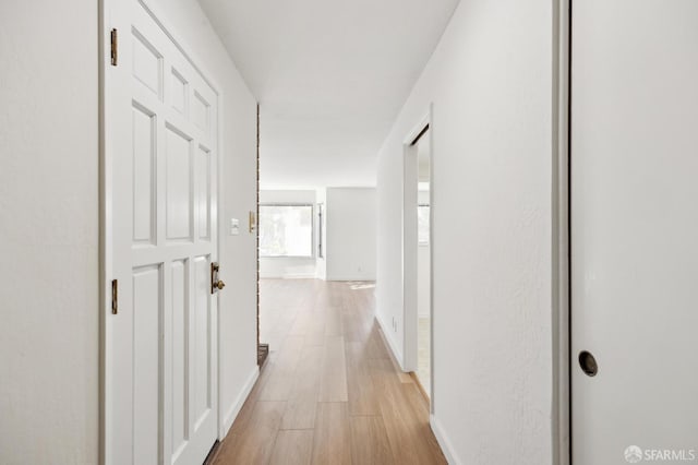 corridor featuring light hardwood / wood-style flooring