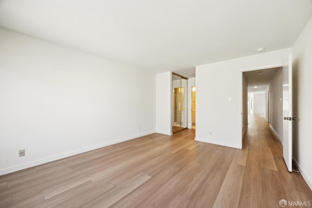 unfurnished bedroom featuring light hardwood / wood-style flooring