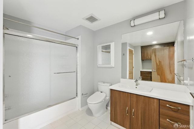 5800 3rd St Unit 1401, San Francisco, CA 94124 - full bathroom with vanity, shower / bath combination with glass door, and tile patterned floors