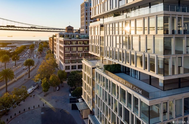 view of building exterior with a view of city