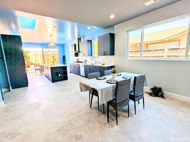 dining room with sink