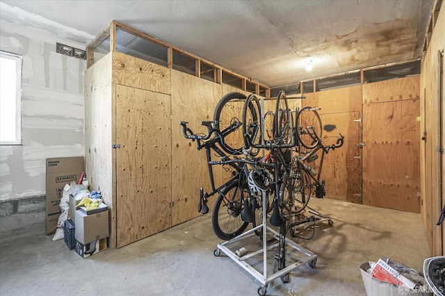 garage with bike storage