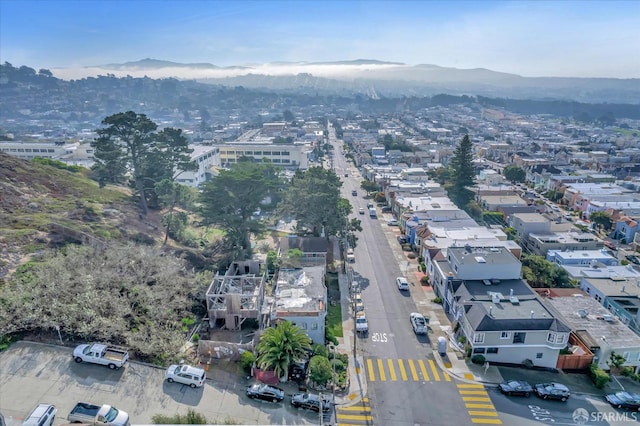 aerial view featuring a mountain view