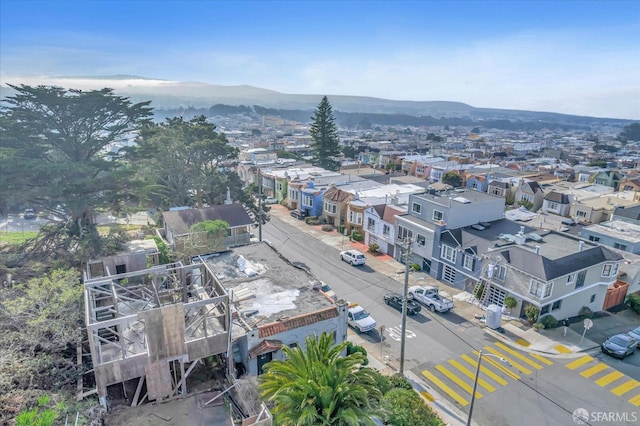 bird's eye view with a mountain view