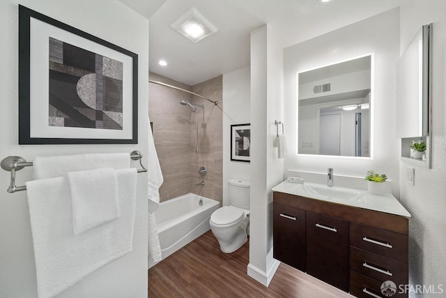 955 Ridgeview Ct Unit C, South San Francisco, CA 94080 - full bath featuring wood finished floors, vanity, and bathing tub / shower combination