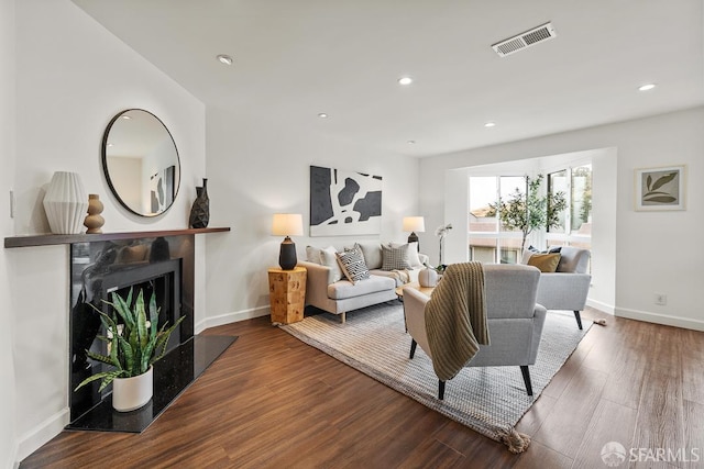 955 Ridgeview Ct Unit C, South San Francisco, CA 94080 - living room with wood finished floors, recessed lighting, and a fireplace
