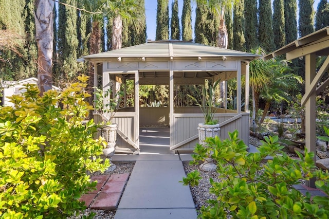 view of patio / terrace with a gazebo