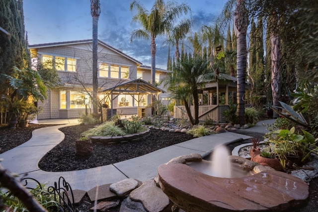 exterior space featuring a gazebo