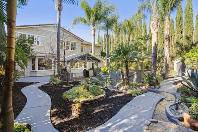 view of yard with a patio and a gazebo