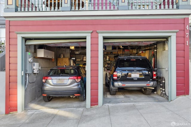 view of garage