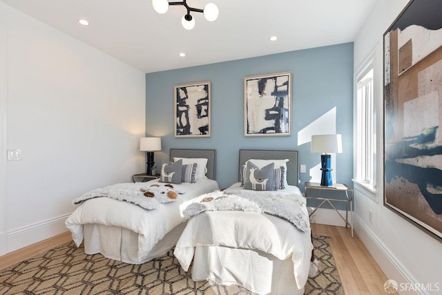 bedroom featuring light hardwood / wood-style flooring