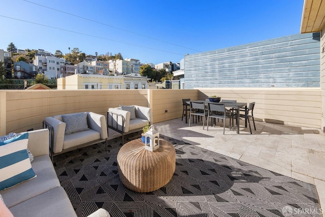 view of patio with an outdoor living space