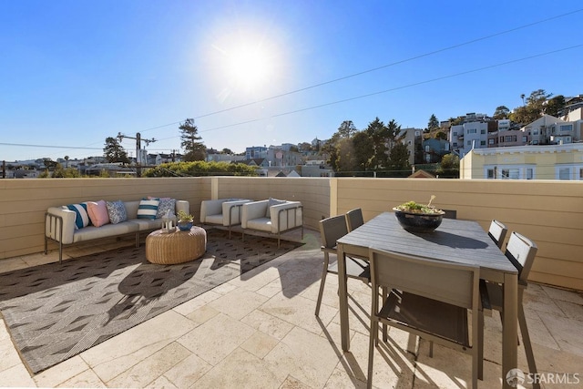 view of patio featuring outdoor lounge area