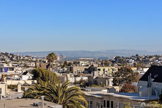 property's view of city featuring a mountain view