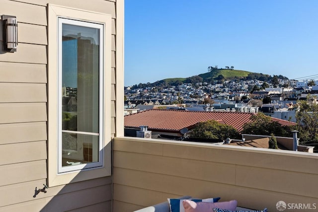 balcony with a mountain view