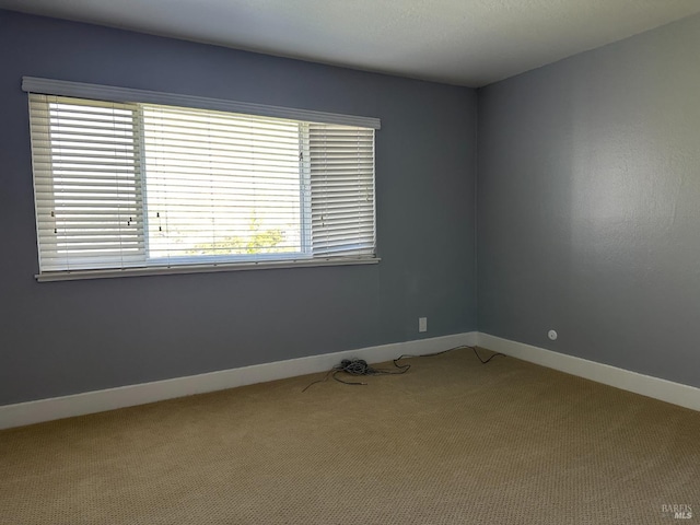 carpeted spare room featuring a wealth of natural light