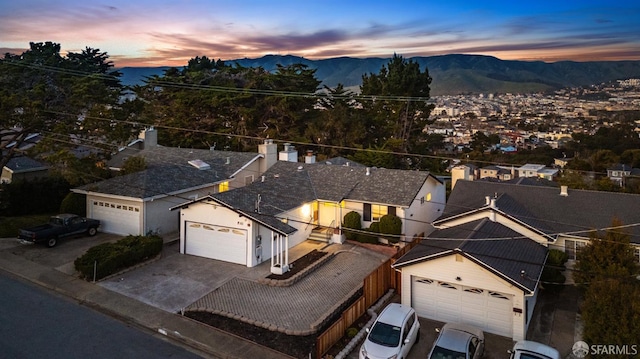 aerial view featuring a mountain view