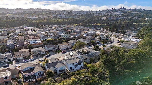 aerial view with a residential view