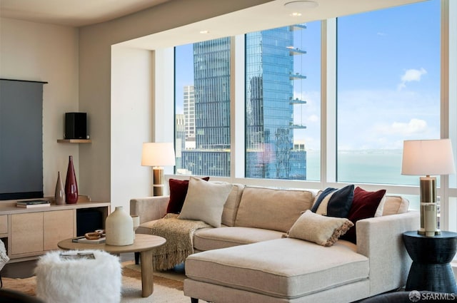 living room featuring plenty of natural light