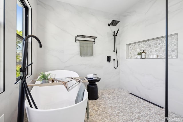 867 33rd Ave, San Francisco, CA 94121 - bathroom with a soaking tub and a marble finish shower