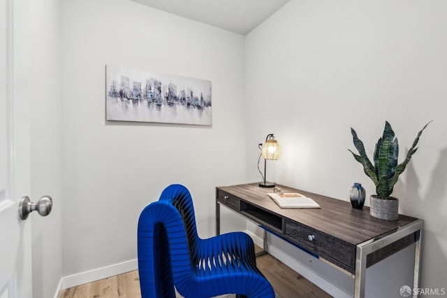 office featuring hardwood / wood-style flooring