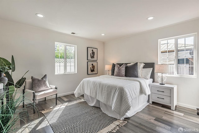 718 Whipple Ave, Redwood City, CA 94063 - bedroom with baseboards, recessed lighting, and wood finished floors