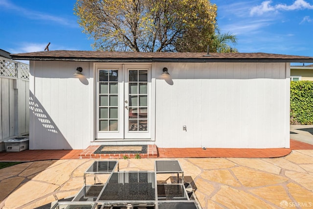 718 Whipple Ave, Redwood City, CA 94063 - view of exterior entry featuring a patio area and french doors