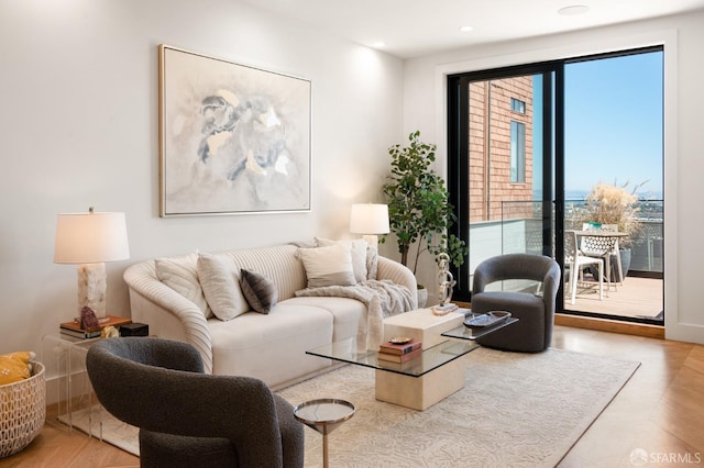 living room featuring plenty of natural light