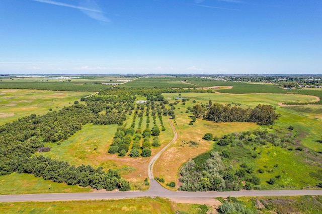 bird's eye view with a rural view