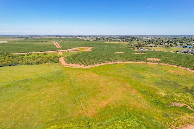 bird's eye view with a rural view