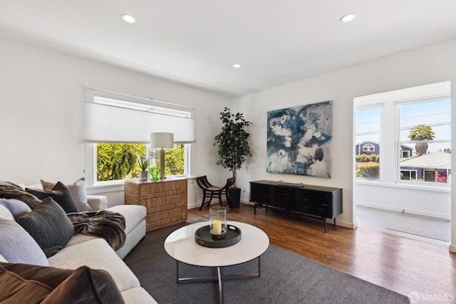 2464 Alida St, Oakland, CA 95602 - living room featuring wood finished floors and recessed lighting